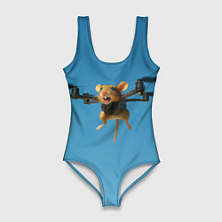 Купальник-боди 3D женский Маусини Кводрокоптини мем, цвет: 3D-принт