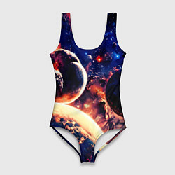 Женский купальник-боди Фантастический космос планеты