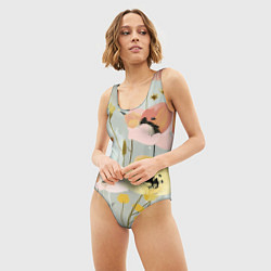 Купальник-боди 3D женский Цветы и цветочки, цвет: 3D-принт — фото 2