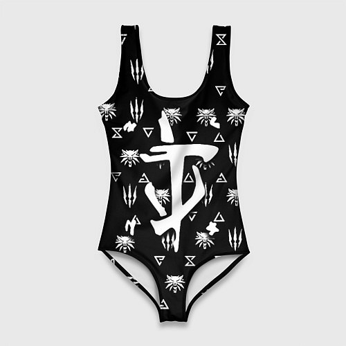 Женский купальник-боди Doom ведьмак логотипы / 3D-принт – фото 1