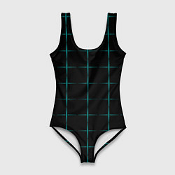 Женский купальник-боди Color black blue crosses