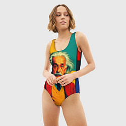 Купальник-боди 3D женский Эйнштейн поп-арт, цвет: 3D-принт — фото 2