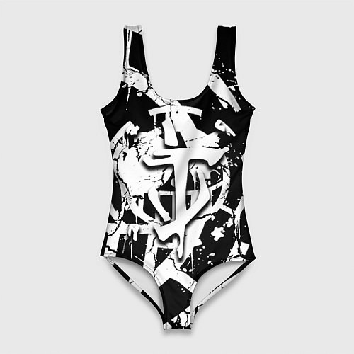 Женский купальник-боди Doom smile game / 3D-принт – фото 1