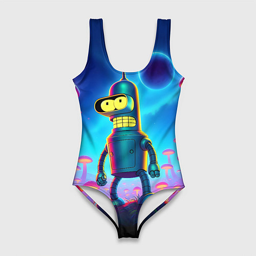 Женский купальник-боди Сынишка Бендера в сказочном лесу светящихся грибов / 3D-принт – фото 1