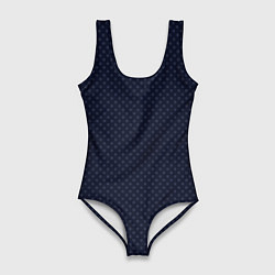 Купальник-боди 3D женский Тёмный сине-фиолетовый мелкий квадрат паттерн, цвет: 3D-принт