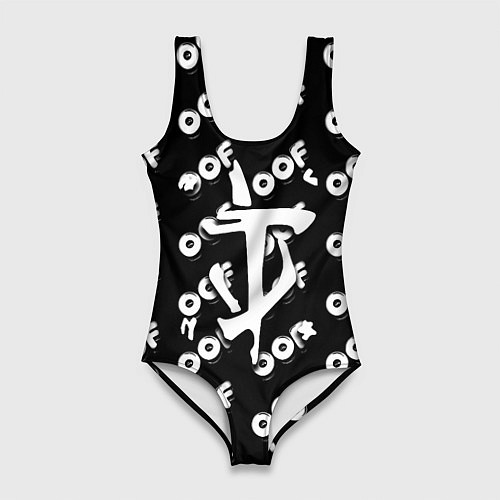 Женский купальник-боди Doom off black / 3D-принт – фото 1