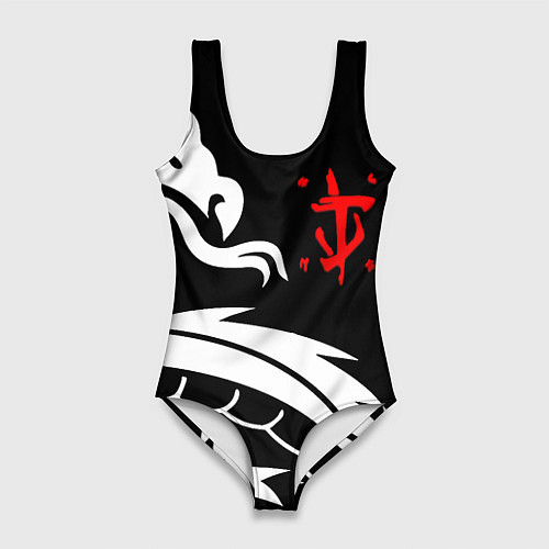 Женский купальник-боди Doom dragon steel / 3D-принт – фото 1