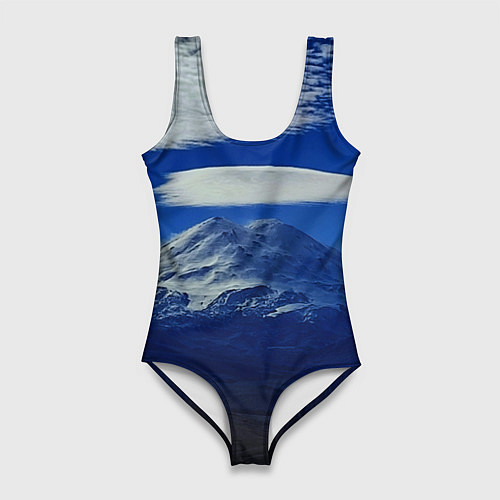 Женский купальник-боди Эльбрус с облаками / 3D-принт – фото 1