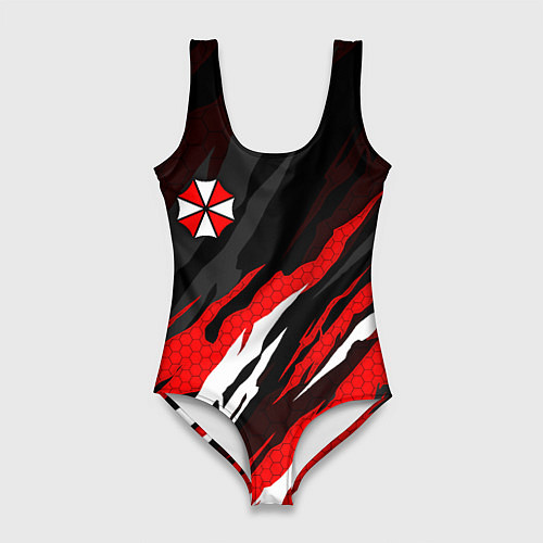 Женский купальник-боди Umbrella - красное пламя / 3D-принт – фото 1