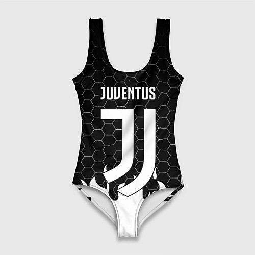 Женский купальник-боди Juventus соты огонь / 3D-принт – фото 1