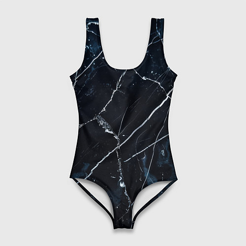 Женский купальник-боди Темно синий гранж / 3D-принт – фото 1