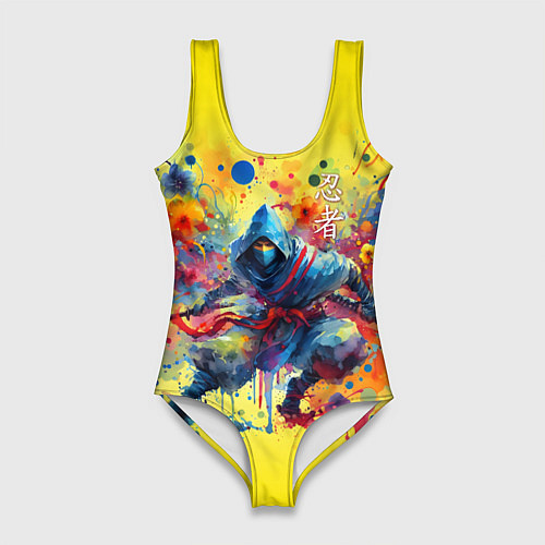 Женский купальник-боди Japanese cool ninja - watercolor fantasy / 3D-принт – фото 1
