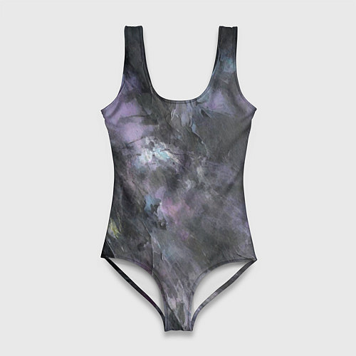 Женский купальник-боди Абстракция - dark blue oil painting / 3D-принт – фото 1