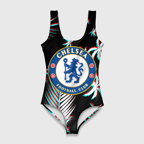 Женский купальник-боди Chelsea тропики глитч текстура / 3D-принт – фото 1