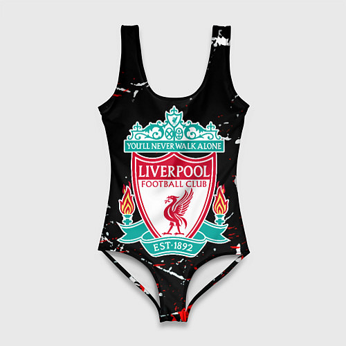 Женский купальник-боди Liverpool штрихи красок / 3D-принт – фото 1