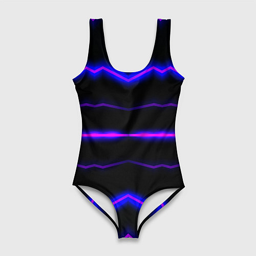 Женский купальник-боди Color multicoloured neon stripes / 3D-принт – фото 1