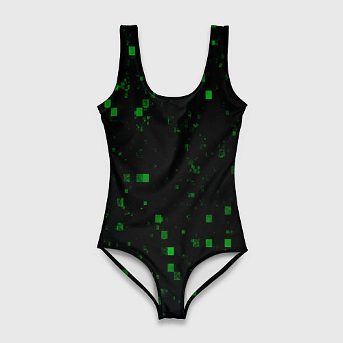 Женский купальник-боди Color green khaki / 3D-принт – фото 1