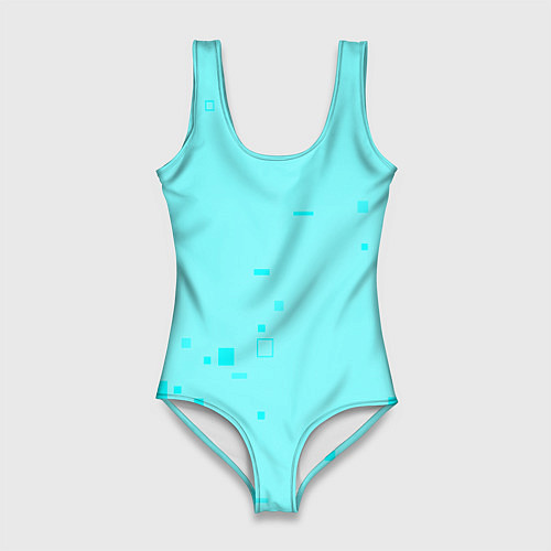 Женский купальник-боди Color light blue shapes / 3D-принт – фото 1