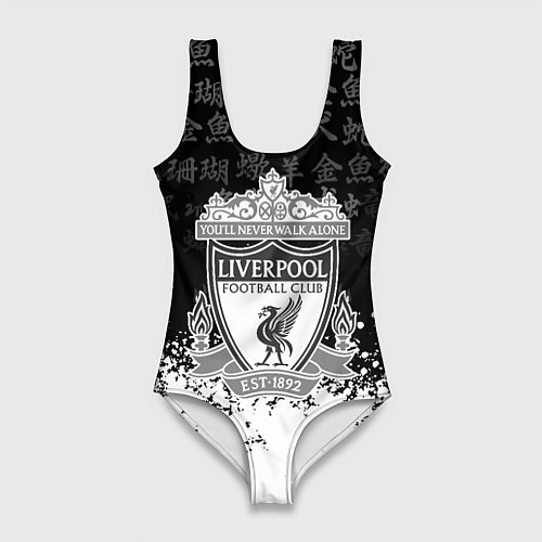 Женский купальник-боди Liverpool японские символы краски / 3D-принт – фото 1