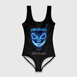 Женский купальник-боди Neon skull cocktail