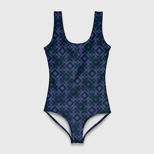 Женский купальник-боди Геометрический монохромный паттерн / 3D-принт – фото 1