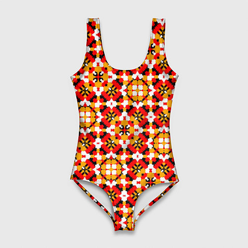 Женский купальник-боди Пестрый узорчатый паттерн / 3D-принт – фото 1