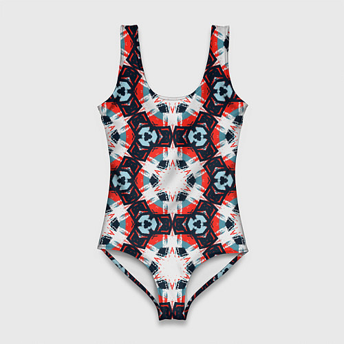 Женский купальник-боди Звездный узор в шестиугольниках / 3D-принт – фото 1