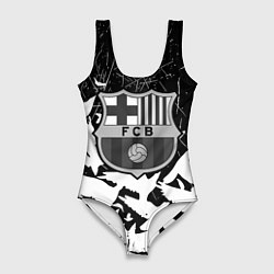 Женский купальник-боди Barcelona черно белые птицы