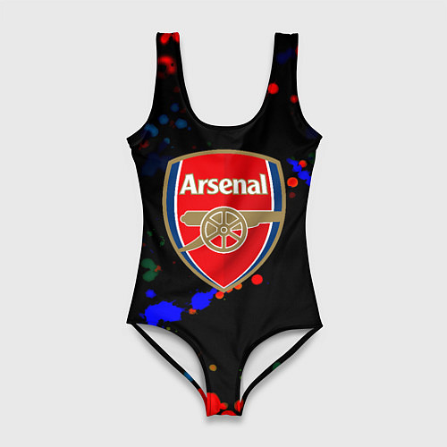 Женский купальник-боди Arsenal неоновые брызги красок / 3D-принт – фото 1