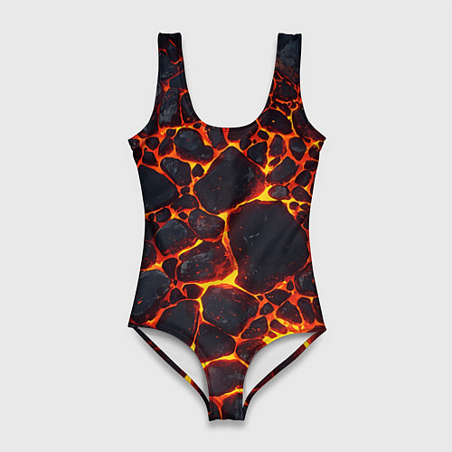 Женский купальник-боди Огненная лава вулкана / 3D-принт – фото 1