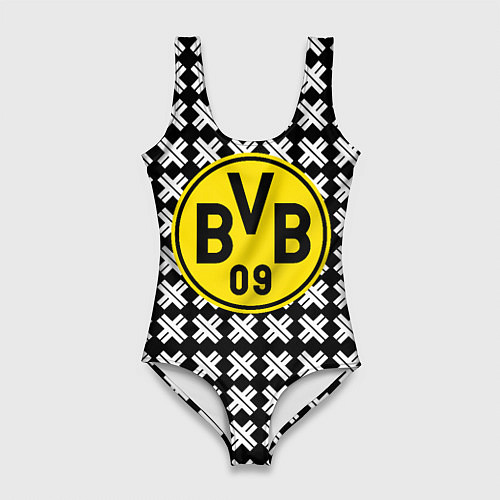 Женский купальник-боди Borussia pattern geometry / 3D-принт – фото 1