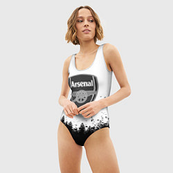 Купальник-боди 3D женский Arsenal черный лес, цвет: 3D-принт — фото 2