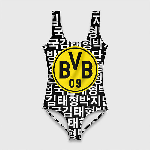 Женский купальник-боди Borussia японские символы паттерн / 3D-принт – фото 1