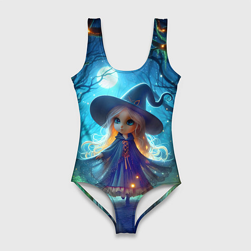 Женский купальник-боди Ведьмочка-малютка в ночь на хэллоуин / 3D-принт – фото 1