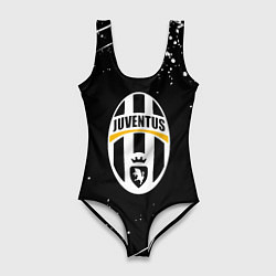 Купальник-боди 3D женский Juventus белые краски всплеск, цвет: 3D-принт