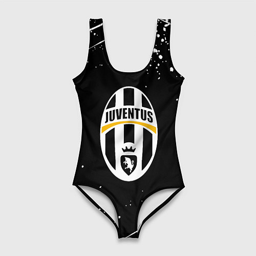 Женский купальник-боди Juventus белые краски всплеск / 3D-принт – фото 1