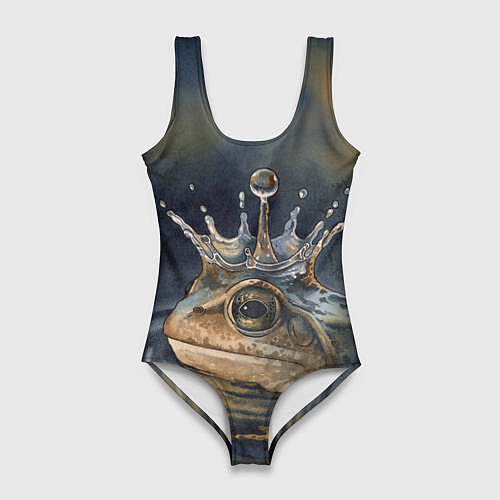 Женский купальник-боди Акварельная Царевна-лягушка и капля / 3D-принт – фото 1
