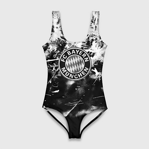 Женский купальник-боди Bayern Mnchen черно белая бумага / 3D-принт – фото 1
