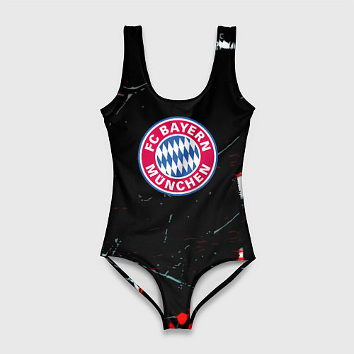 Женский купальник-боди Бавария Мюнхен штрихи красок / 3D-принт – фото 1