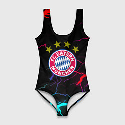 Купальник-боди 3D женский Бавария Мюнхен неновые молнии, цвет: 3D-принт