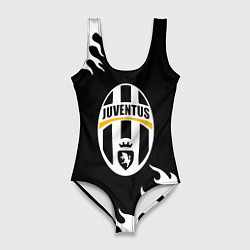 Женский купальник-боди Juventus белый огонь текстура