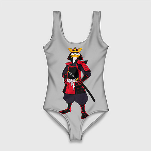 Женский купальник-боди Утка-самурай с катаной / 3D-принт – фото 1