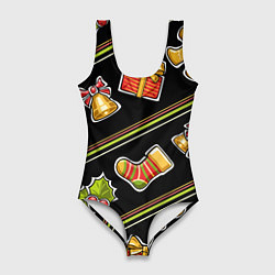 Женский купальник-боди Рождественский дух