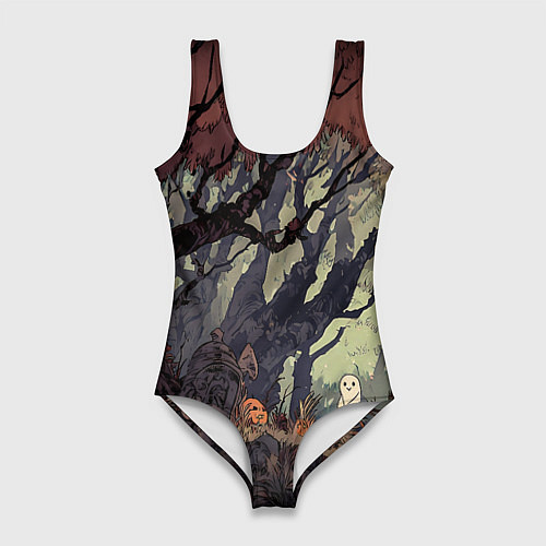 Женский купальник-боди Призрачный лес / 3D-принт – фото 1
