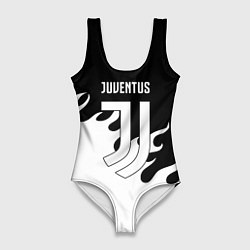 Женский купальник-боди Ювентус огонь текстура