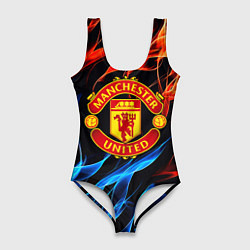 Женский купальник-боди Манчестер Юнайтед огонь битва