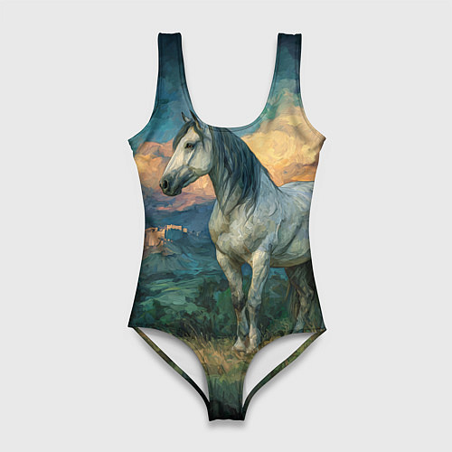 Женский купальник-боди Конь маслом / 3D-принт – фото 1