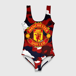 Женский купальник-боди Манчестер Юнайтед камуфляж