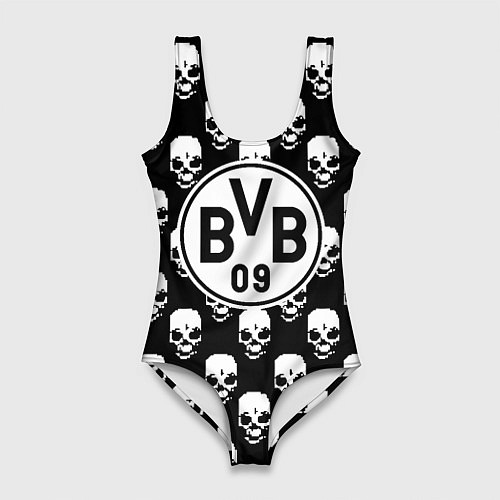 Женский купальник-боди Borussia черепа / 3D-принт – фото 1