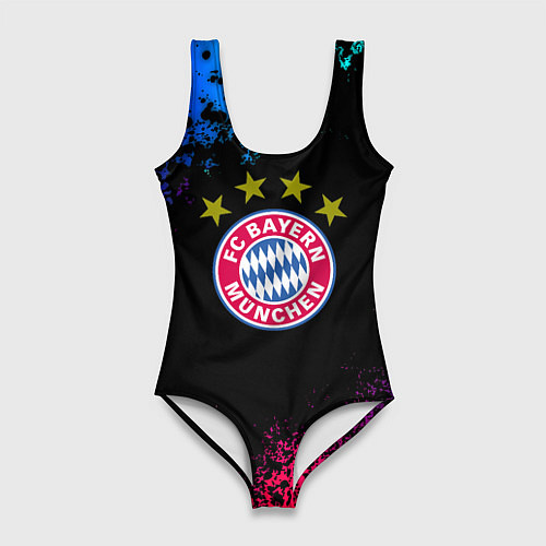 Женский купальник-боди Бавария Мюнхен краски неон градиент / 3D-принт – фото 1